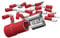 AUPROTEC 100x Flachsteckhülsen 0,5-1,5 mm² rot/Steckbreite 2,8 mm Teilisoliert PVC weiblicher Steckverbinder FDD Kabel-Verbinder aus Messing verzinnt