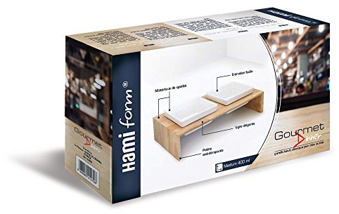 HAMIFORM Double gamelle en Bois et céramique pour Chat