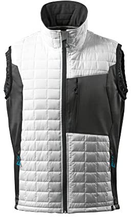 Mascot 17165-318-0618 Advanced Lining Lightweight Water Repellent Winter Gilet, Size L, White/Dark Anthracite
