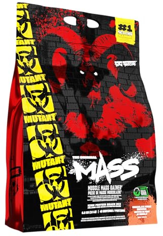 MUTANT Mass | Muscle Mass Gainer | 1100 Calories, 56g Protein, Whole Food Carbs, BCAAs, and Glutamine | Ultimate Hardcore Weight Gainer Shake | 6800g | Chocolate Fudge Brownie