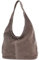 modamoda de T150 Damen Schultertasche Shopper Large aus Wildleder handmade in Italy, Farbe:Stone
