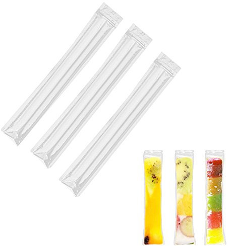 ICYANG 40 Stücke DIY Eislutscher Formen Ice Pop Beutel Einweg EIS Popsicle Staubbeutel Zip Druckverschluss Ice Cream Joghurt Smoothies