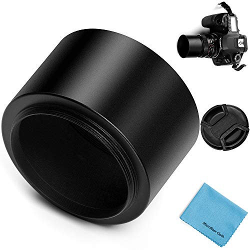 Fotover 62mm Schraube Berg Metall Tele Gegenlichtblende Sonnenblende Streulichtblende mit Center Pinch Objektivdeckel für Canon Nikon Sony Pentax Olympus Fuji Sumsung Leica Kamera