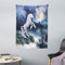 ABAKUHAUS Einhorn Wandteppich, Rock bis Cliffs Bild aus Weiches Mikrofaser Stoff Waschbar ohne Verblassen Digitaldruck, 110 x 150 cm, Flieder Blau