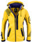 Rock Creek Damen Softshell Jacke Windbreaker Regenjacke Übergangsjacke Softshelljacke Damenjacke Regenmantel Outdoorjacke Kapuze D-402 Gelb-Navy M