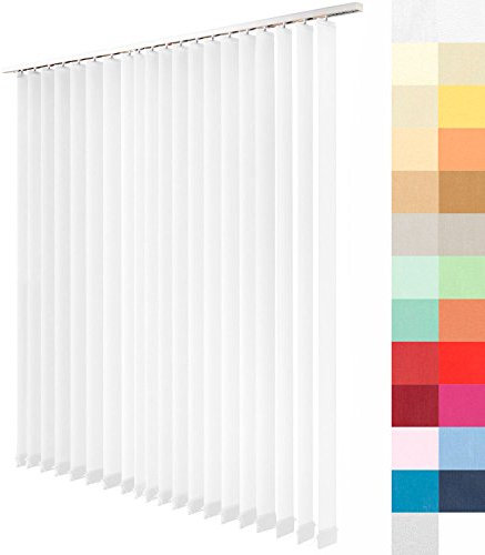 Sun World Lamellenvorhang nach Maß, Vertikal Lamellen Jalousien auf Maß vertikal Lamellen Maßanfertigung Vertikaljalousie Schiebevorhang ohne Deckenschiene (Weiß, Höhe: 200cm x Breite: 100cm)