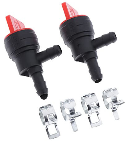 Baoblaze Benzinhahn Absperrventil Kunststoff Gas Kraftstoff Schalter Rasenmäher Zubehör 1/4 2pcs