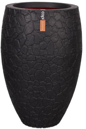 Capi Europe - Gefäß elegant Deluxe Clay NL - 55x85 - Schwarz - Öffnung Ø38 - Blumentopf für den Innen- und Außeneinsatz - Bruchsicher - 100% recycelbar - KBLC1132