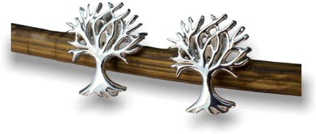 MadamLili - Silber Ohrstecker Lebensbaum Klein - Echtsilber 925 Sterling - Kleine Ohrringe Stecker Set Baum des Lebens - Schmuckset Symbol - Handgefertigt - Exklusive Schmuckbox