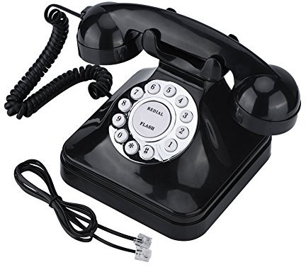 Heaveant Schnurgebundenes Telefon, WX-3011 Festnetztelefon Vintage Home Telefon Retro Draht Festnetztelefon Schwarz