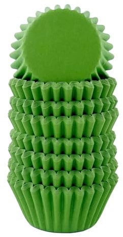 Miss Bakery's House® Mini moules à muffins - papier - Ø 32 mm x 20 mm - vert - 200 pièces - pâtisserie - confiserie - caissettes pour cupcakes et sucreries - petits fours