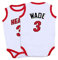 Baby ärmelloser Bodysuit Crawl Anzug, geeignet für 3-15 Monate Neugeborene Baby Basketball Trikots, 24 Modelle,Wade-White,66CM