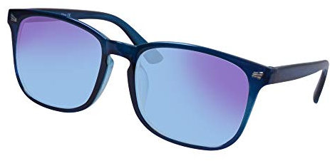 SHINU Farbenblinde Brille zum Maenner mit Rot-Gruen-Blindheit,Farbsehstoerung,Farbschwaeche-8068 (Blau)