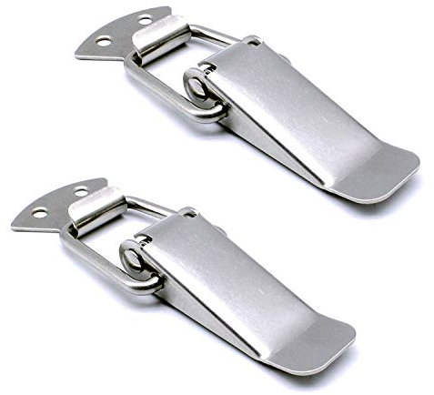 Spannverschluss Edelstahl Haspe Kistenverschluss Silber Hebelverschluss für Case Box, Toolbox, Schublade, Schrank,Truhe (2 Pcs)