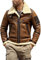 EU Fashions Herren B3 Piloten-Pilotenjacke, Kunstfell, Schaffell, braun, Bomberjacke, echtes Leder, für den Winter Gr. XX-Small, Braune Lammfell-Jacken für Herren