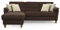 CAVADORE Ecksofa Palera / L-Form-Sofa im Landhausstil mit Federkern / 244 x 89 x 163 / Mikrofaser-Bezug, Braun