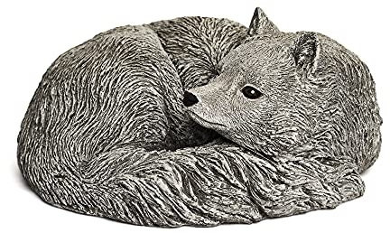 stoneandstyle Steinfigur Polarfuchs frostfest Gartenfigur Steinguss