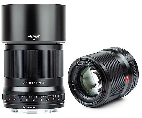 VILTROX 56mm f1.4 Montura Z Objetivo Prime para Nikon Z-Mount Cámara Z7 II Z6 II Z5 Z6 Z7 Z50(STM, APS-C, Enfoque automático), Negro