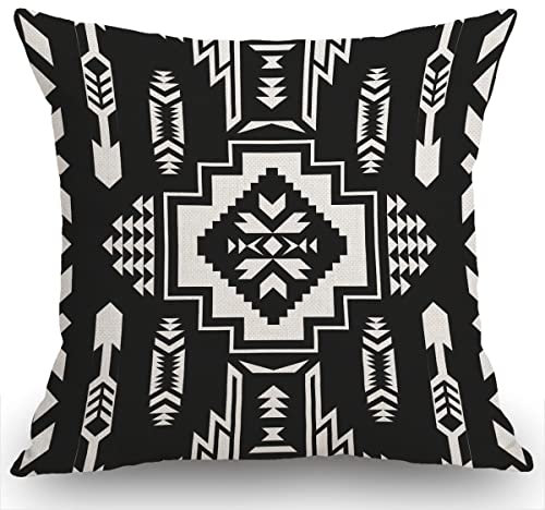 Moslion Kissenbezug mit Azteken, Navajo, geometrischem Druck, ethnischem Design, Baumwollleinen, 45,7 x 45,7 cm, für Zuhause, Sofa, Bett, Heimdekoration, Geschenk