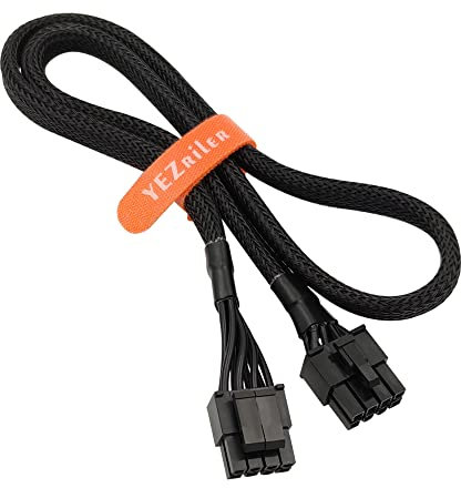 YEZriler CPU 8 Pin Male to CPU 8 Pin (4+4 Detachable) Male EPS-12V Motherboard Power Adapter Sleeved Cable for Corsair Modular Power Supply 25-inch (63cm)