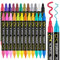 Betem Acrylique à Double Pointe pour Bois, Toile, Pierre, Peinture sur Roche, Verre, Surfaces en Céramique, Loisirs Créatifs (24 couleurs de marqueurs)