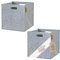 Miqio® Design Aufbewahrungsbox Filz 2er Set | 30x30x30 cm | Organizer Faltbox | Aufbewahrungskorb | Regalbox Kallax Einsatz | Hellgrau
