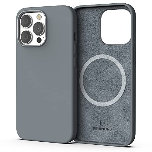 Sinjimoru 4-lagige iPhone 13 Silikon Hülle für MagSafe, Magnet Handyhülle als iPhone Schutzhülle kompatibel mit MagSafe Zubehör für iPhone 12 & 13 Reihe. Silicone Case for MagSafe Lavender
