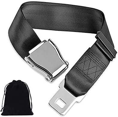 UYUYong Rallonge Ceinture de Sécurité Avion Extension de Ceinture de Sécurité Siège d'avion Réglable 25-76 CM pour Les Voyages Femmes Enceintes Strong- Noir