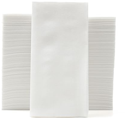 PEACHICHA Disposable Hand Towels Folded Paper Guest Towels, Linen Feel Bathroom Towels for Guests, Elegant White Paper Napkins, Big, Soft and Absorbent, 30x42cm, Total 100 Pcs
