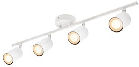 CGC Lighting Modern Contemporary Design Adjustable Heads GU10 Ceiling Spot Lights (White, Four Bar)