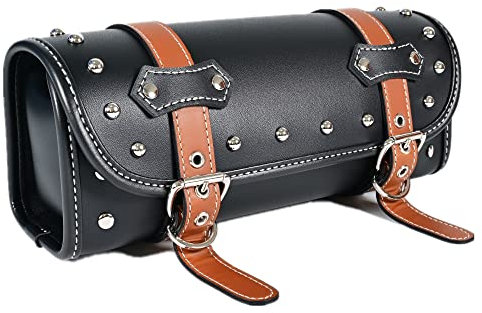 Motorrad-Satteltaschen | PVC-Kunstleder-Seitentaschen | wasserdichte seitliche Schwingarmtaschen | seitliche Werkzeugtasche für Harley Sportster | universelle Werkzeugtasche für Motorrad (Schwarz39)