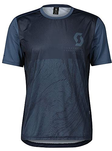 Scott M Trail Vertic S/sl Shirt Blau - Rennoptimiertes lässiges Herren Mountainbike T-Shirt, Größe XL - Farbe Dark Blue