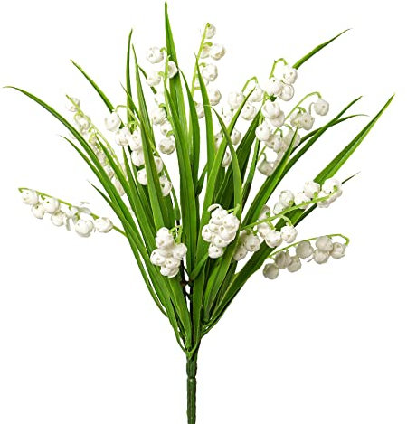 creativ home Kunstblume MAIGLÖCKCHEN Busch ca 30cm. Künstliche Frühlingsblumen Schneeglöckchen Weiss