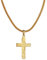 Kuzzoi Herren Silber-Halskette mit Kreuz-Anhänger gehämmert, Herrenkette 925er Sterling Silber vergoldet, Goldene Kette mit Anhänger, Länge 50 cm