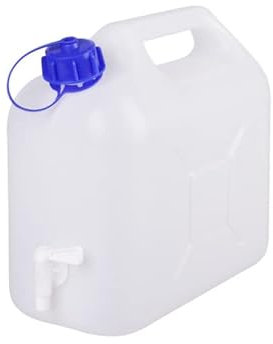 Jerrycanshop Jerrican en plastique (PEHD), 5 l, avec robinet, pour eau et nourriture, 5 l, en plastique (PEHD), sans BPA, naturel