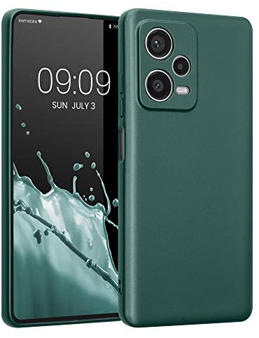 kwmobile Handyhülle kompatibel mit Xiaomi Redmi Note 12 Pro+ 5G / Note 12 Pro Plus 5G Hülle - weiche Silikon Case metallisch schimmernd in Metallic Petrol