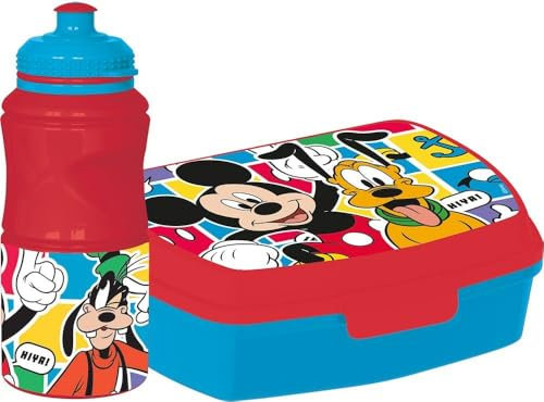 Set de Fiambrera y Bidón Mickey Mouse CZ11277 380 ml 17 cm Plástico