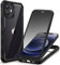 CENHUFO Sichtschutz Hülle für iPhone 12/iPhone 12 Pro, 360 Grad Handyhülle Schutzhülle mit Eingebautem Privacy Panzerglas Displayschutz Stoßfest Panzerhülle Anti Spy Cover Outdoor Case - Schwarz