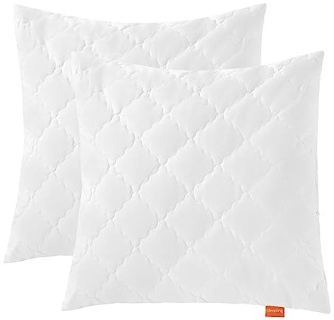 sleepling Kopfkissen Bambus 2er Set 80 x 80 cm, Bezug 100% Baumwolle versteppt mit 100% Viskose (Bambus-Zellstoff), 700 gr. Füllgewicht, Ökotex, waschbar, weiß