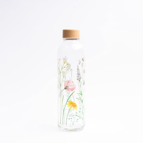 Carrybottles Glastrinkflasche 0,7l (Let the Bees be)| Sportflasche, Wasserflasche | BPA-frei, auslaufsicher & kohlensäuregeeignet | Made in Germany