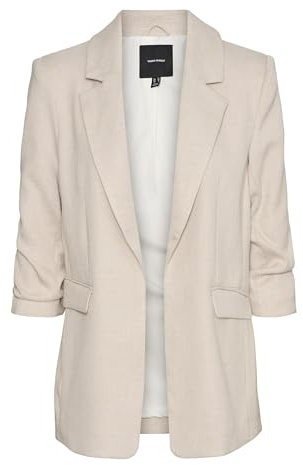 Vero Moda Vmfrida Ls Regular Blazer Noos, Flocons d'avoine/Détails : mélange, 42 Femme