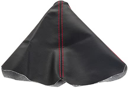 JNNJ Auto-Schalthebelabdeckung, Schwarze PU-Leder-Schalthebel-Staubschutzhülle, Schaltknauf-Tasche, Universal-Schaltknauf-Griffschutz für Die Meisten Auto(Rot)