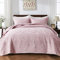 Qucover Tagesdecke 240x260cm Rosa, Baumwolle Tagesdecke Bettüberwurf, Weiche Tagesdecke Stickerei, Cotton Bedspreads 240x260, Tagesdecke 240x260 mit 2 Kissenbezügen, Decke Baumwolle für Sofa & Bett