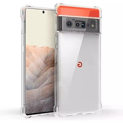Cracksin Hülle für Google Pixel 6 Pro Transparent Ultra Dünne weiche TPU Handyhülle Flexible Klar Case Cover [Bumper mit verstärkten Ecken] Rückseite