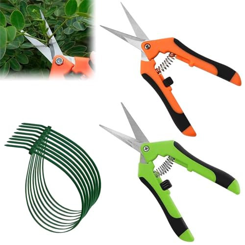 2Pcs Forbici da Giardinaggio Forgiate, Forbici da Potatura, Cesoie per Piante Forbici Cesoie a Mano, per Piante, Fiori, Rami, Bonsai, Legume, Frutti