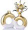 Weiße und goldene Kreisvase mit Loch, Keramik-Goldvasen, Heimdekoration, moderner, minimalistischer Esstisch, Tafelaufsatz, Donut-Weißgoldvase für Regal, für Pampasgras, Kaminsims, Couchtisch,