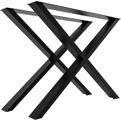 CLP 2er Set Tischbeine Swift I Tischkufen Aus Vierkantprofilen I Höhe 72 cm I Pulverbeschichtetes Gestell, Farbe:schwarz, Größe:L