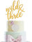 Wild Three Gold Glitter Happy 3rd Birthday Cake Topper - Boys Girls Third Birthday Anniversary Party Decoration Supplies