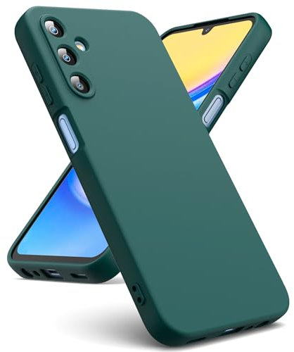 Oududianzi - Cover Compatibile con Samsung Galaxy A15 4G / 5G [Silicone Liquido] [Interno in Microfibra] Gomma Gel di Silicone Liquida Antiurto Custodia Cover Samsung A15 - Verde Notte