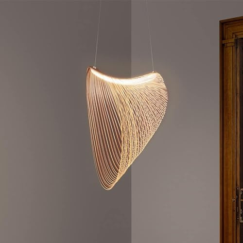 Pendelleuchte Retro-Kronleuchter aus Holz丨Pendelleuchte für Wohnzimmer-Vogelkäfig丨Deckenleuchte für Esszimmer丨LED-Hängeleuchter-Leuchten丨E27-Hängelampe (70 Star of Light